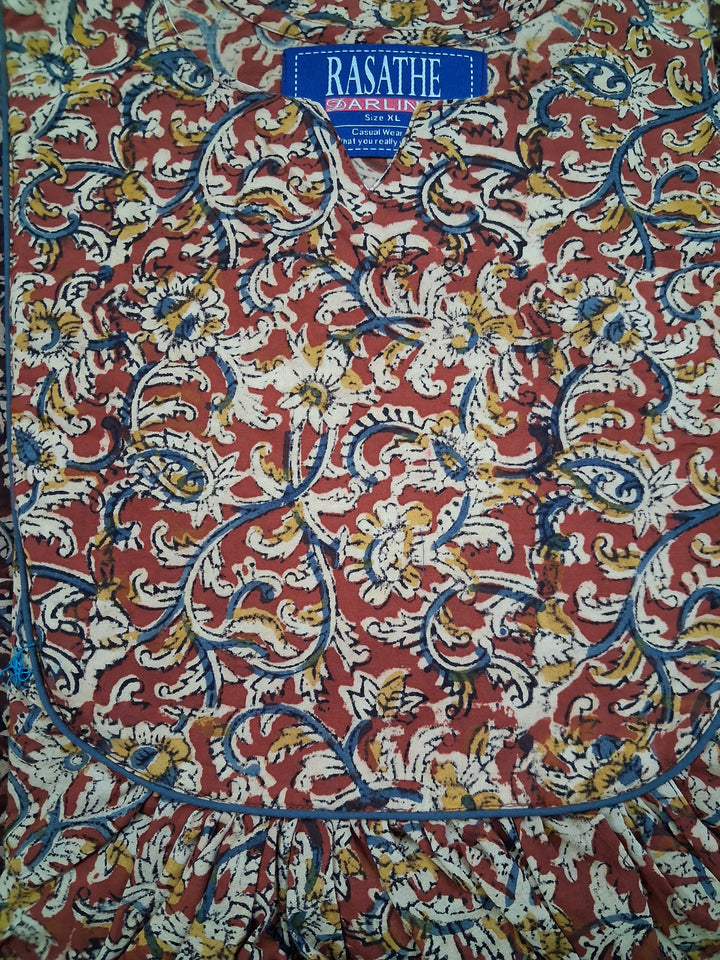 Kalamkari Waterfall Maxi