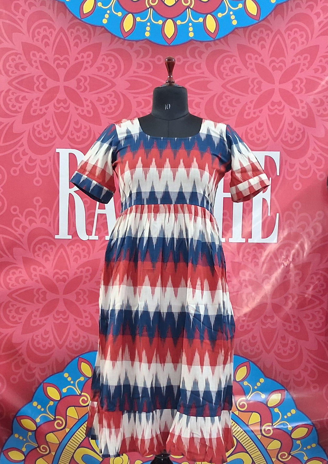 Ikkat Half Sleeve Frocks