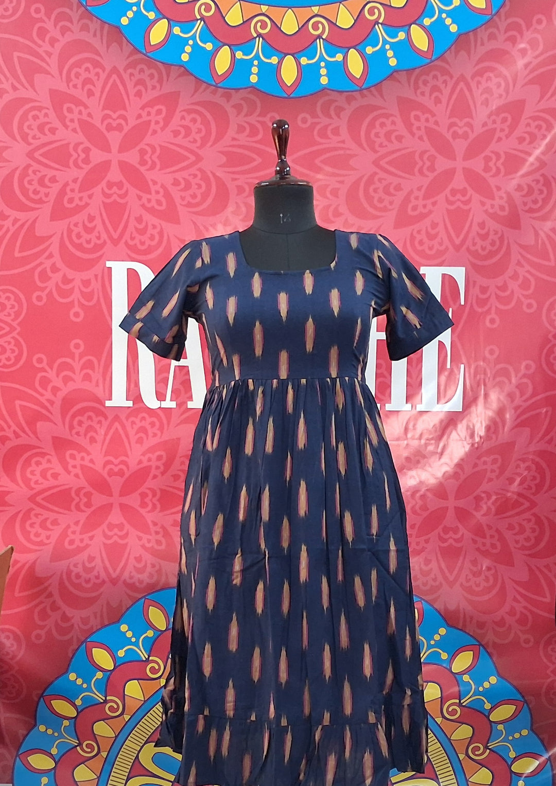 Ikkat Half Sleeve Frocks