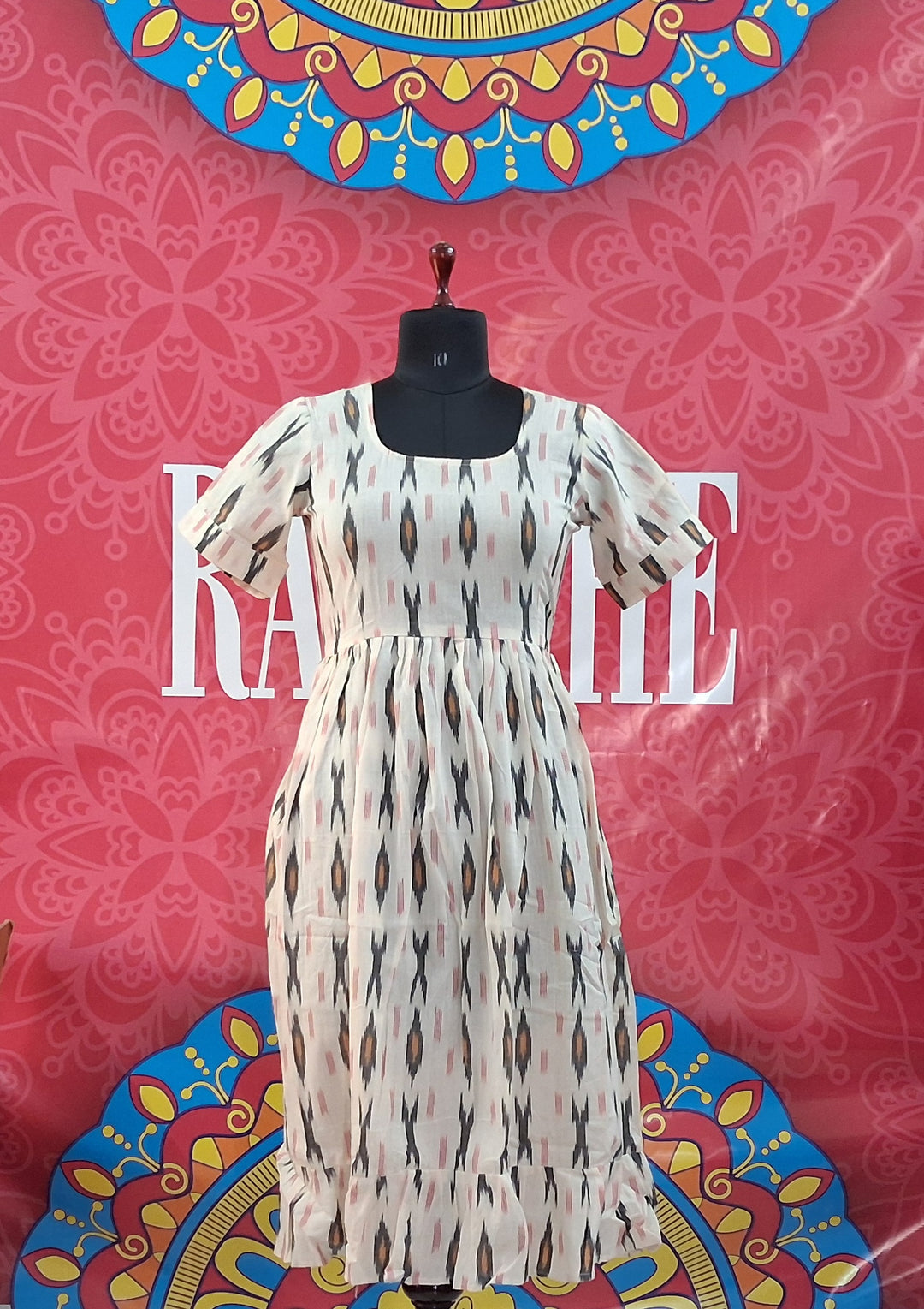 Ikkat Half Sleeve Frocks