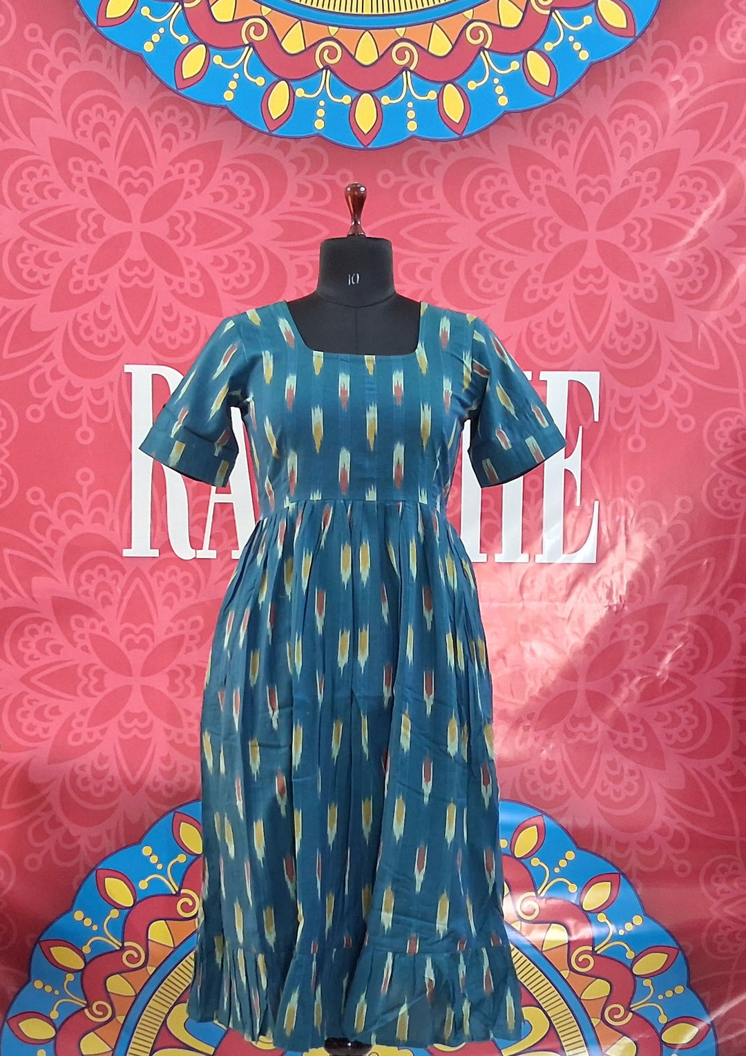 Ikkat Half Sleeve Frocks