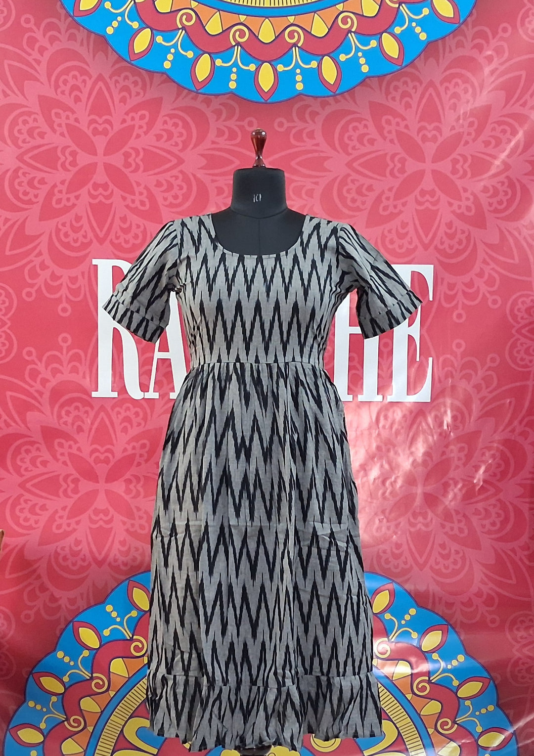 Ikkat Half Sleeve Frocks