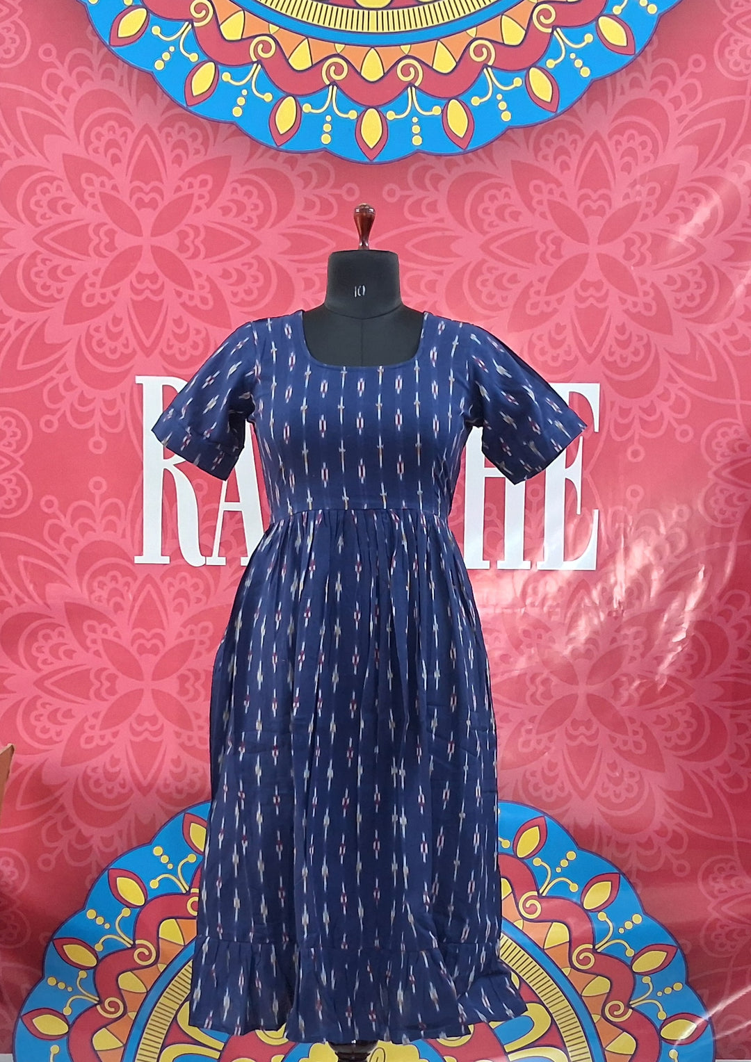 Ikkat Half Sleeve Frocks