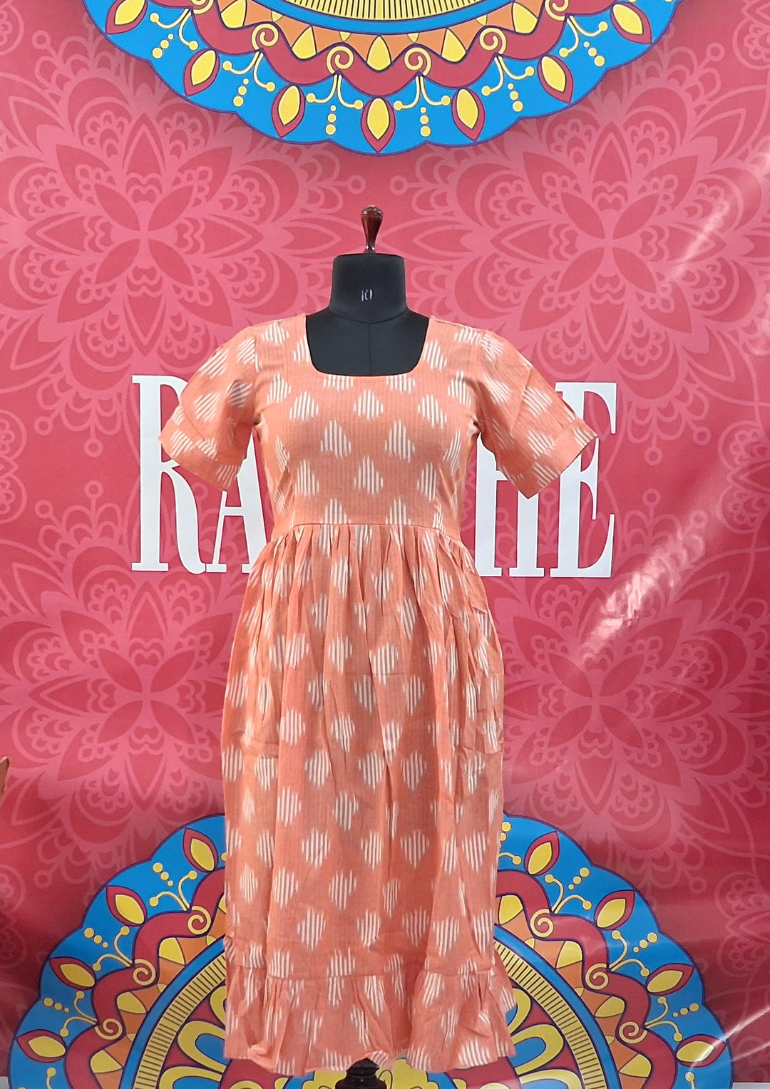 Ikkat Half Sleeve Frocks