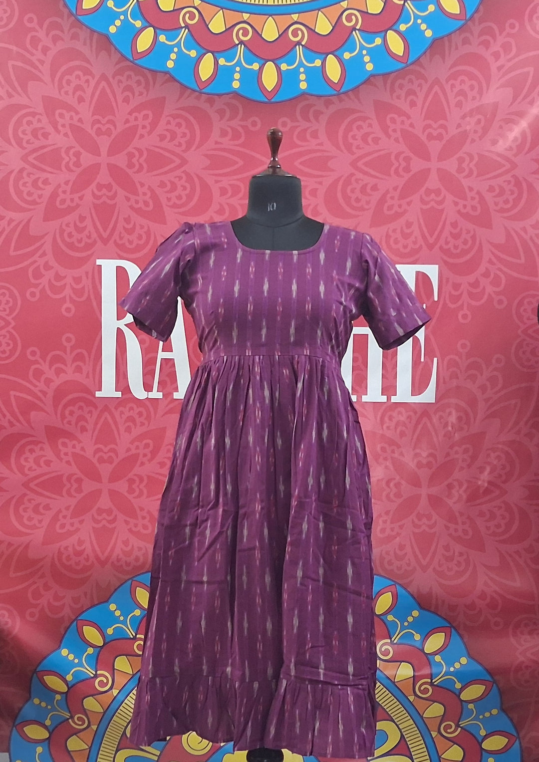 Ikkat Half Sleeve Frocks
