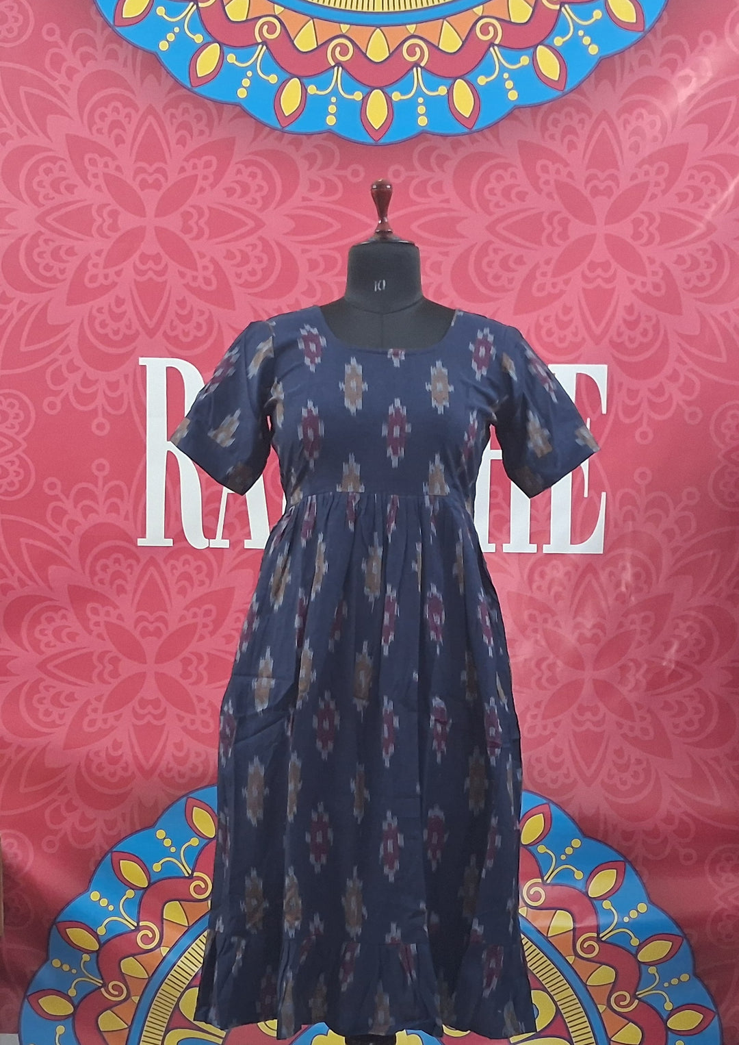 Ikkat Half Sleeve Frocks