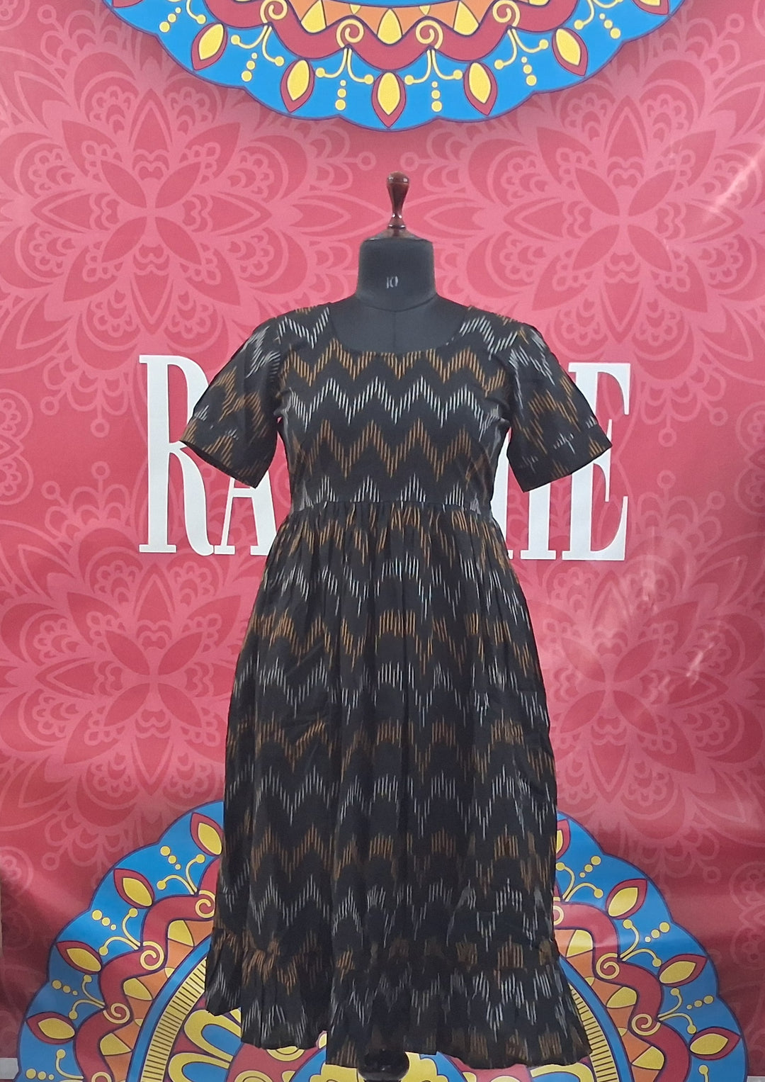 Ikkat Half Sleeve Frocks