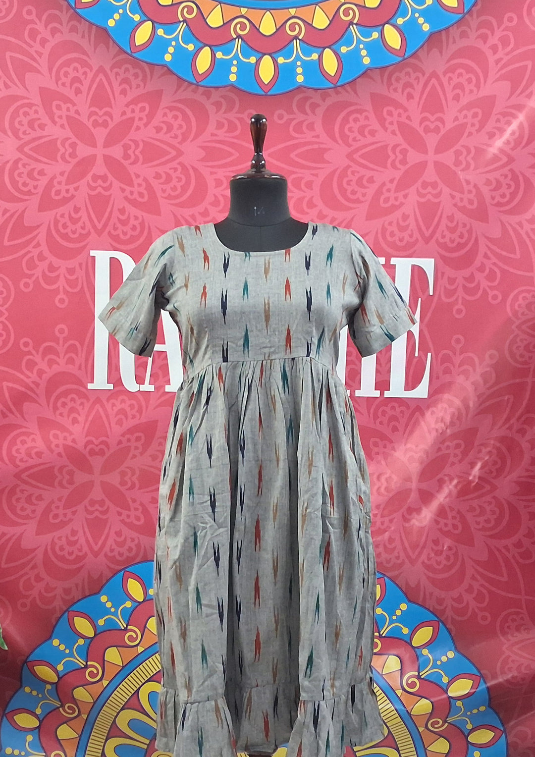 Ikkat Half Sleeve Frocks