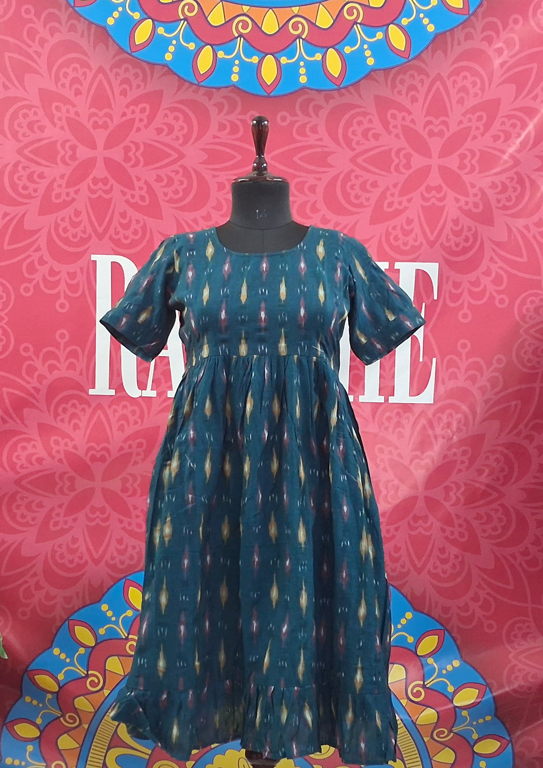 Ikkat Half Sleeve Frocks