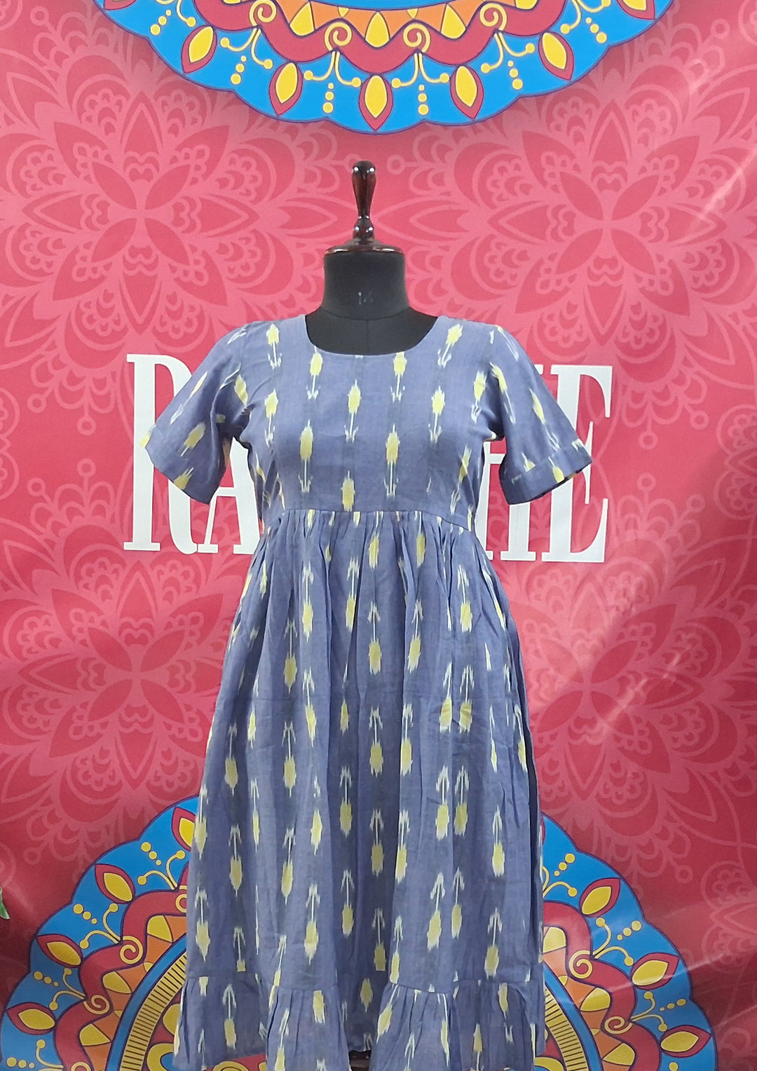 Ikkat Half Sleeve Frocks