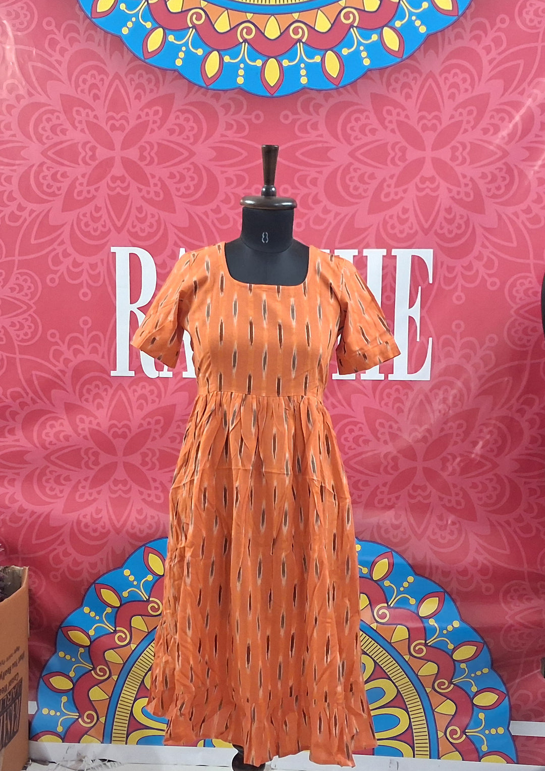 Ikkat Half Sleeve Frocks