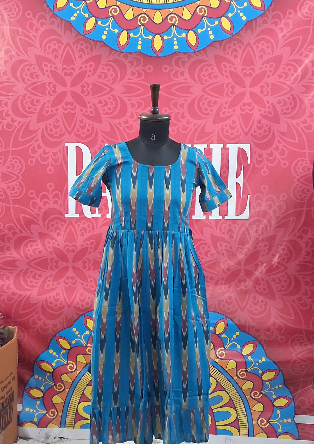 Ikkat Half Sleeve Frocks