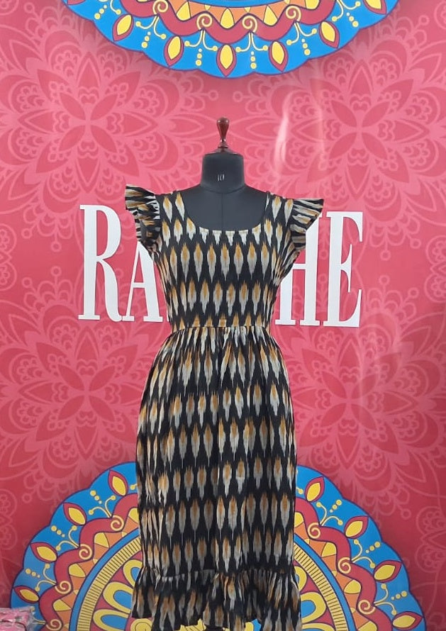 white christmas dresses Ikkat Ruffle Frocks – RASATHE