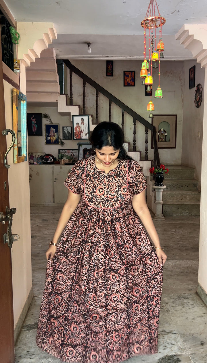 Kalamkari Waterfall Maxi
