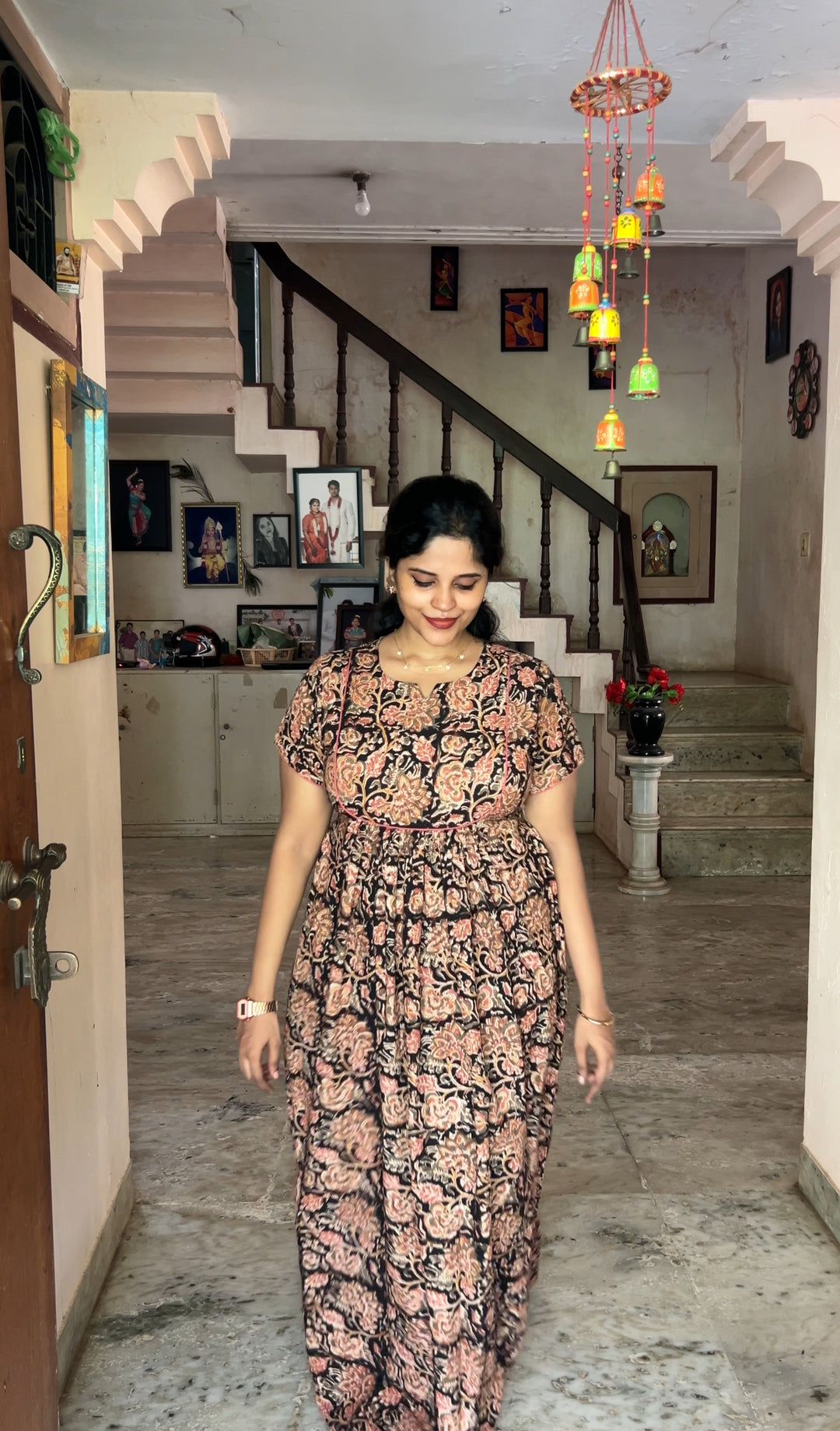 Kalamkari Waterfall Maxi